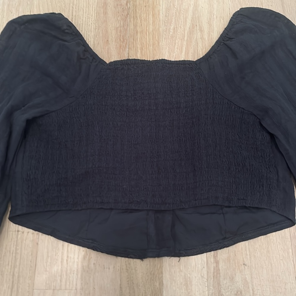 NWT American Eagle navy blue sweetheart style blouse Size Large - Picture 5 of 5